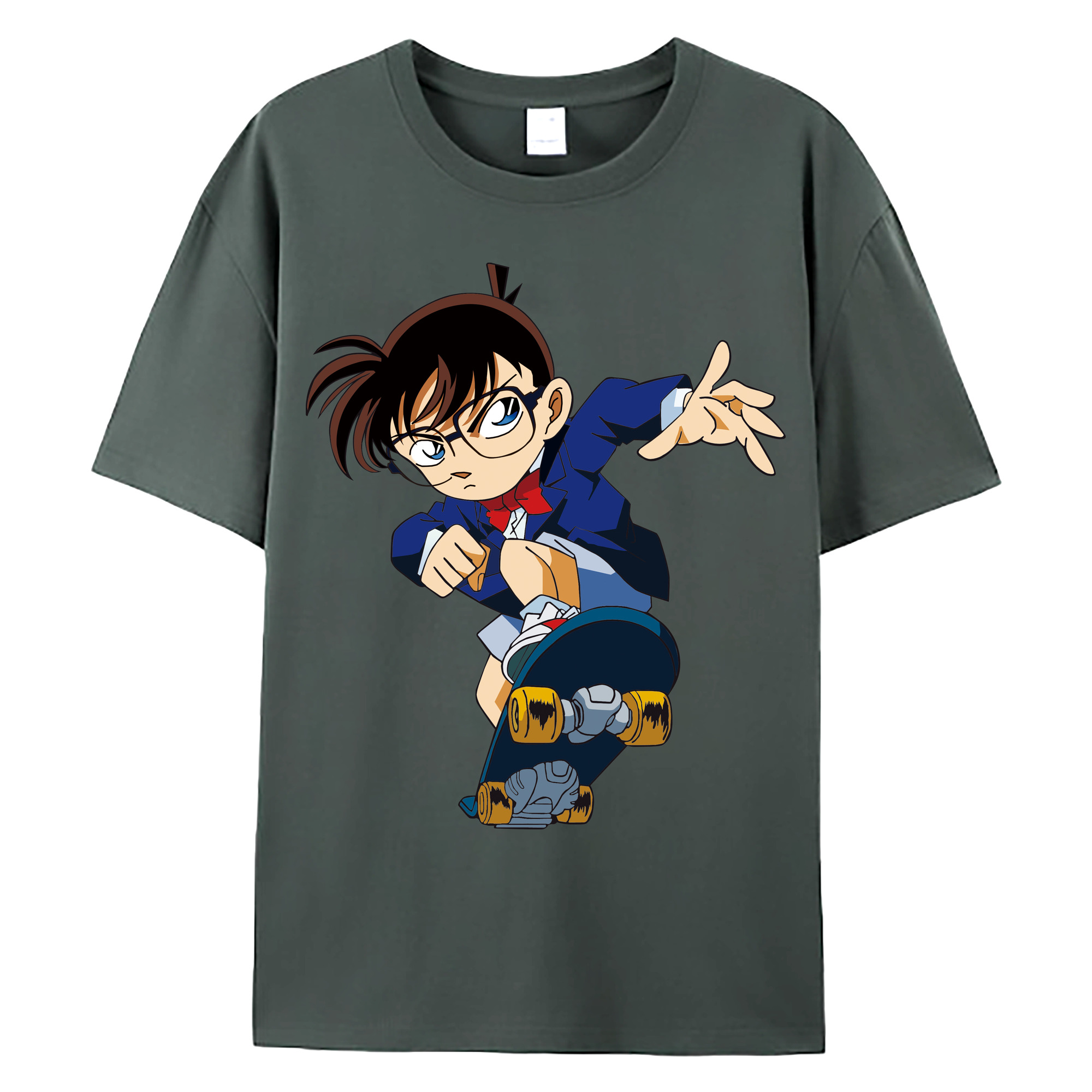 （画像用） 名探偵コナン 江戸川 コナン Detective Conan Conan Edogawa 綿100％ メンズ半袖Tシャツ｜肌触りやわらか＆通気性